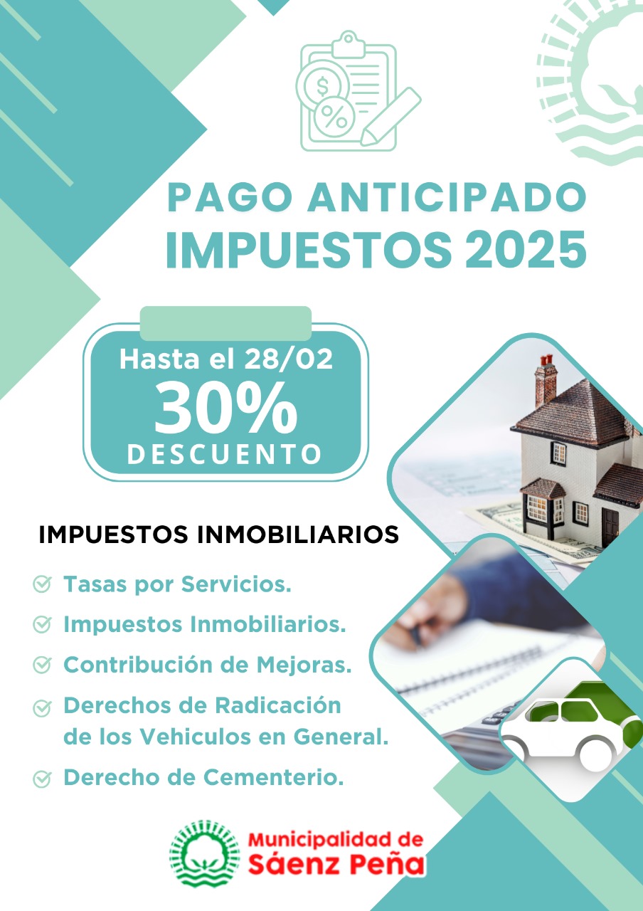El municipio ofrece el 30% de descuento en el pago anticipado de impuestos 2025
