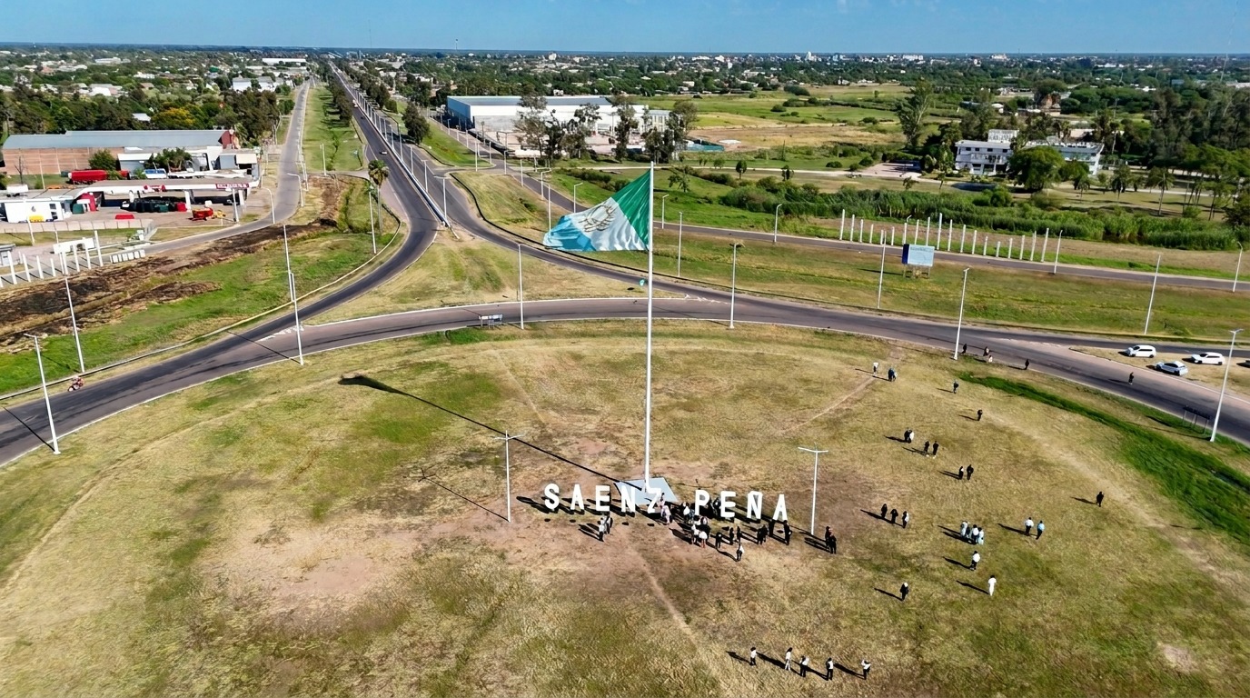 Sáenz Peña inició la jornada del 114° aniversario con el izamiento de Banderas y misa de acción de gracias