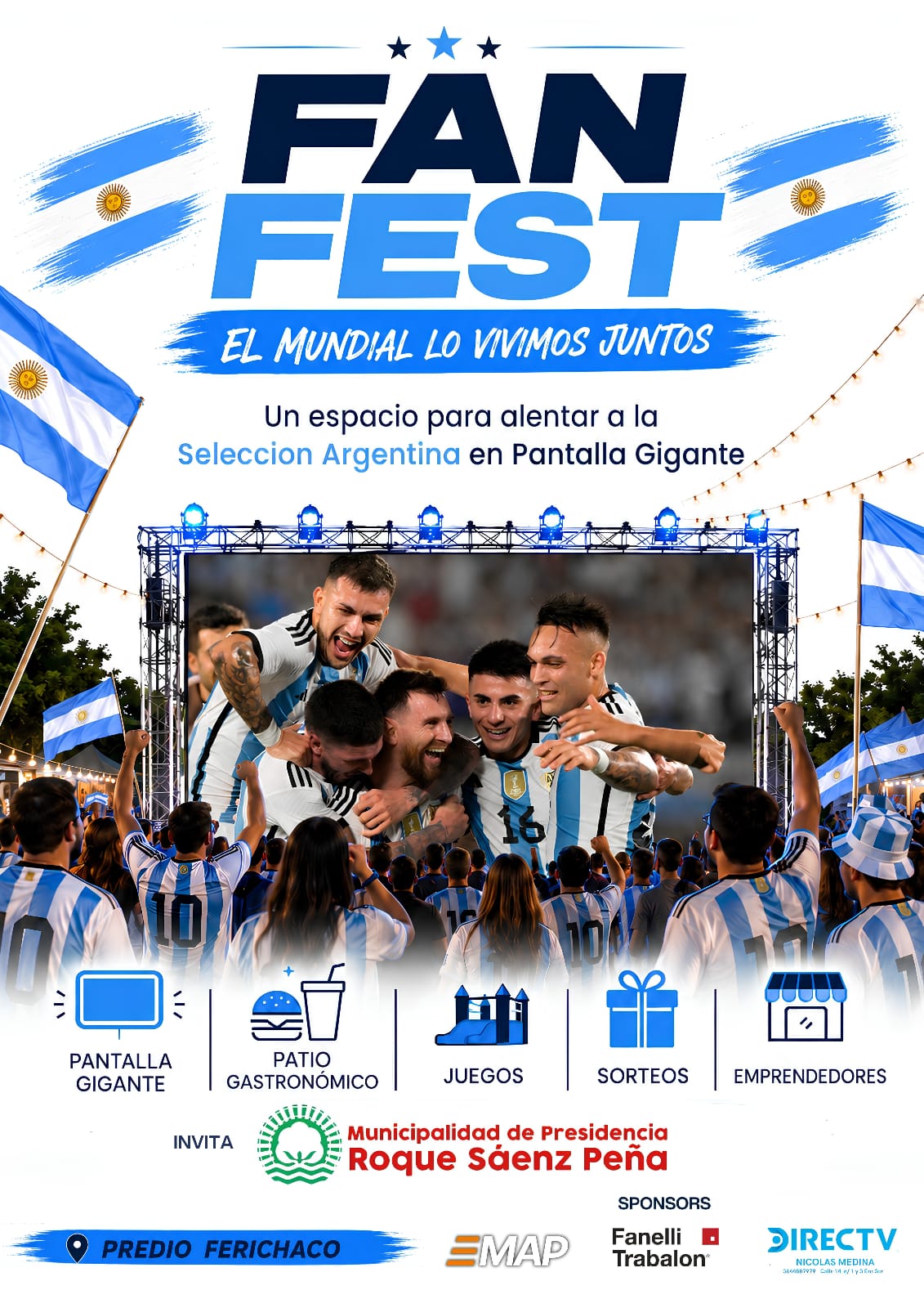 Sáenz Peña tendrá su Fan Fest Mundialista con una propuesta solidaria